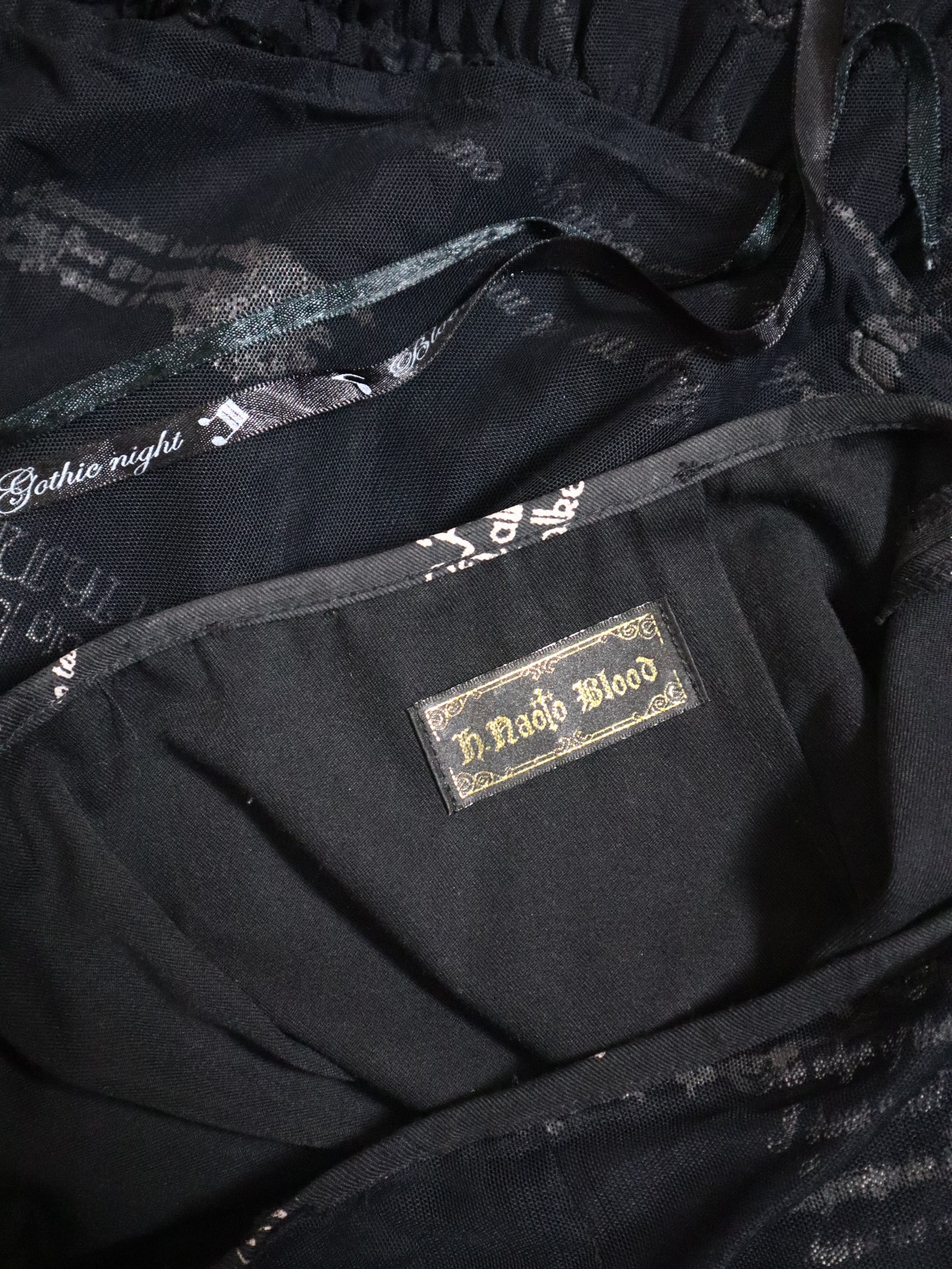 H.NAOTO BLOOD Wrap Script Skirt