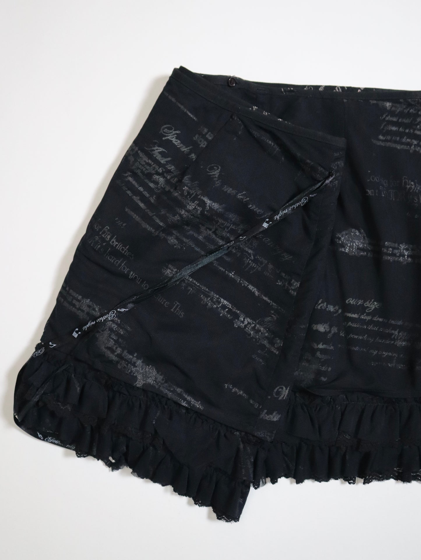 H.NAOTO BLOOD Wrap Script Skirt
