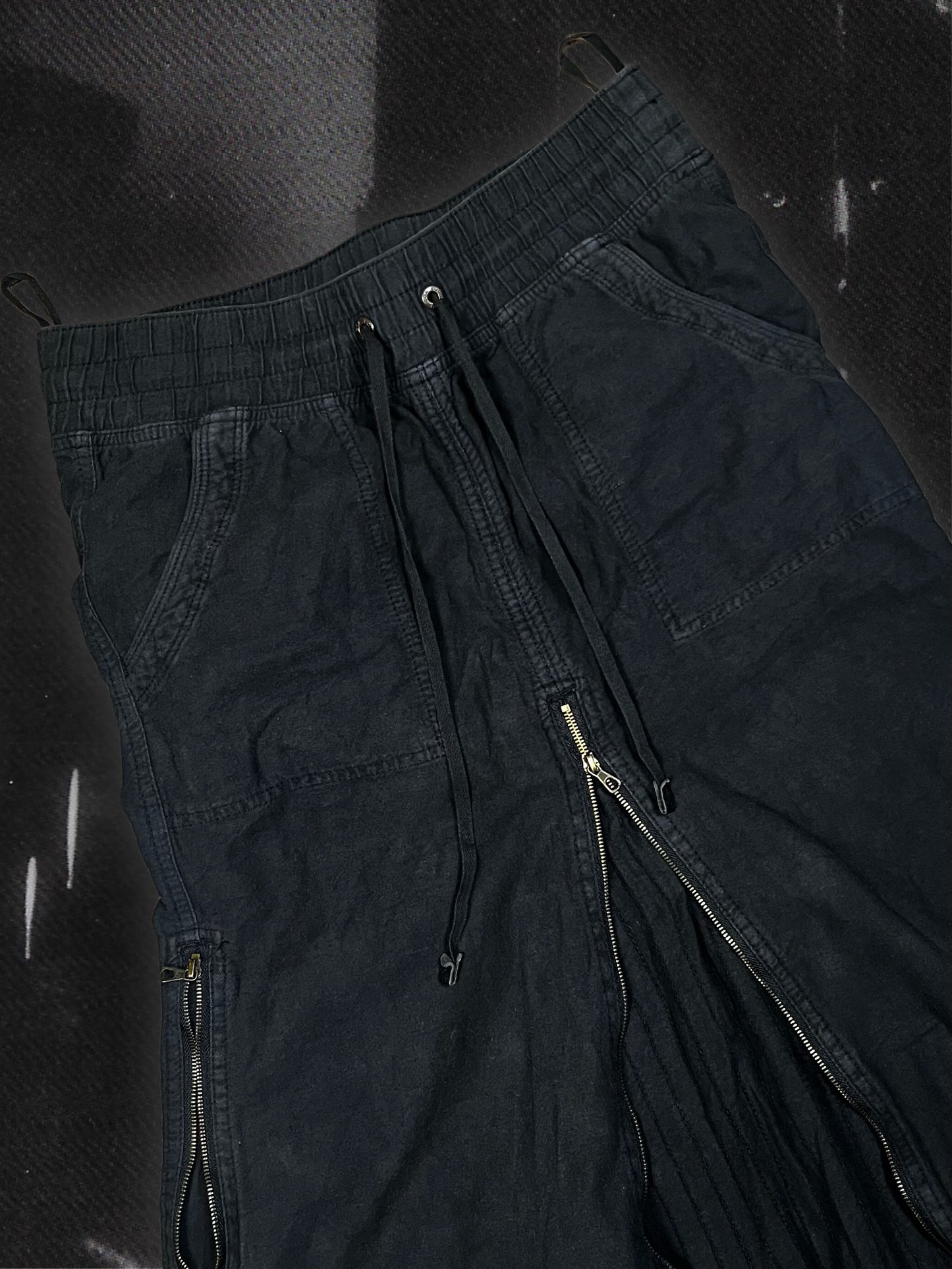 GOA Black Denim Flared Maxi Skirt