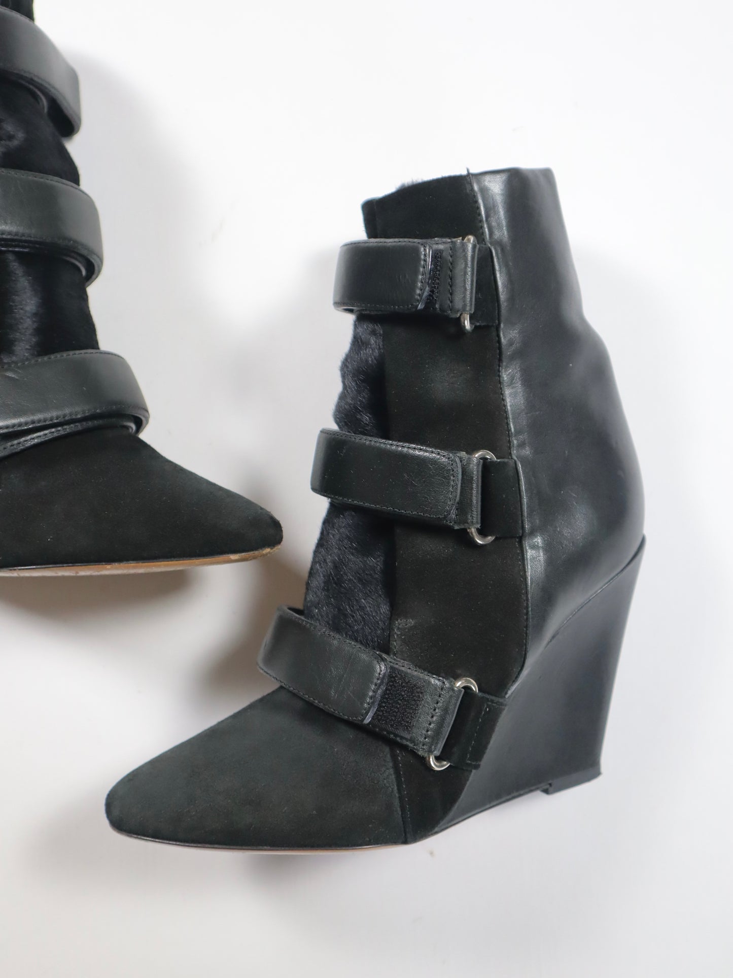 ISABEL MARANT Pony Hair Wedge Boots