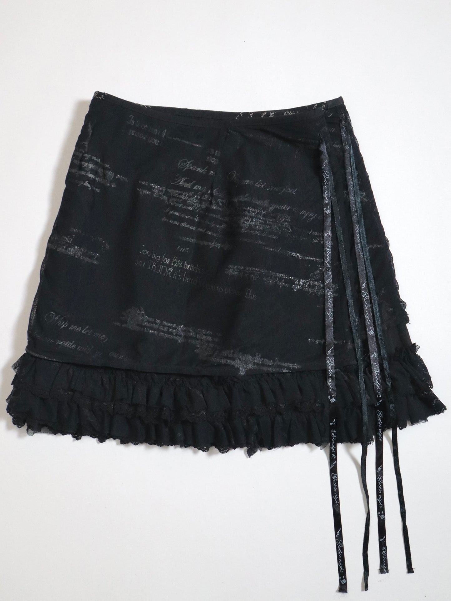 H.NAOTO BLOOD Wrap Script Skirt
