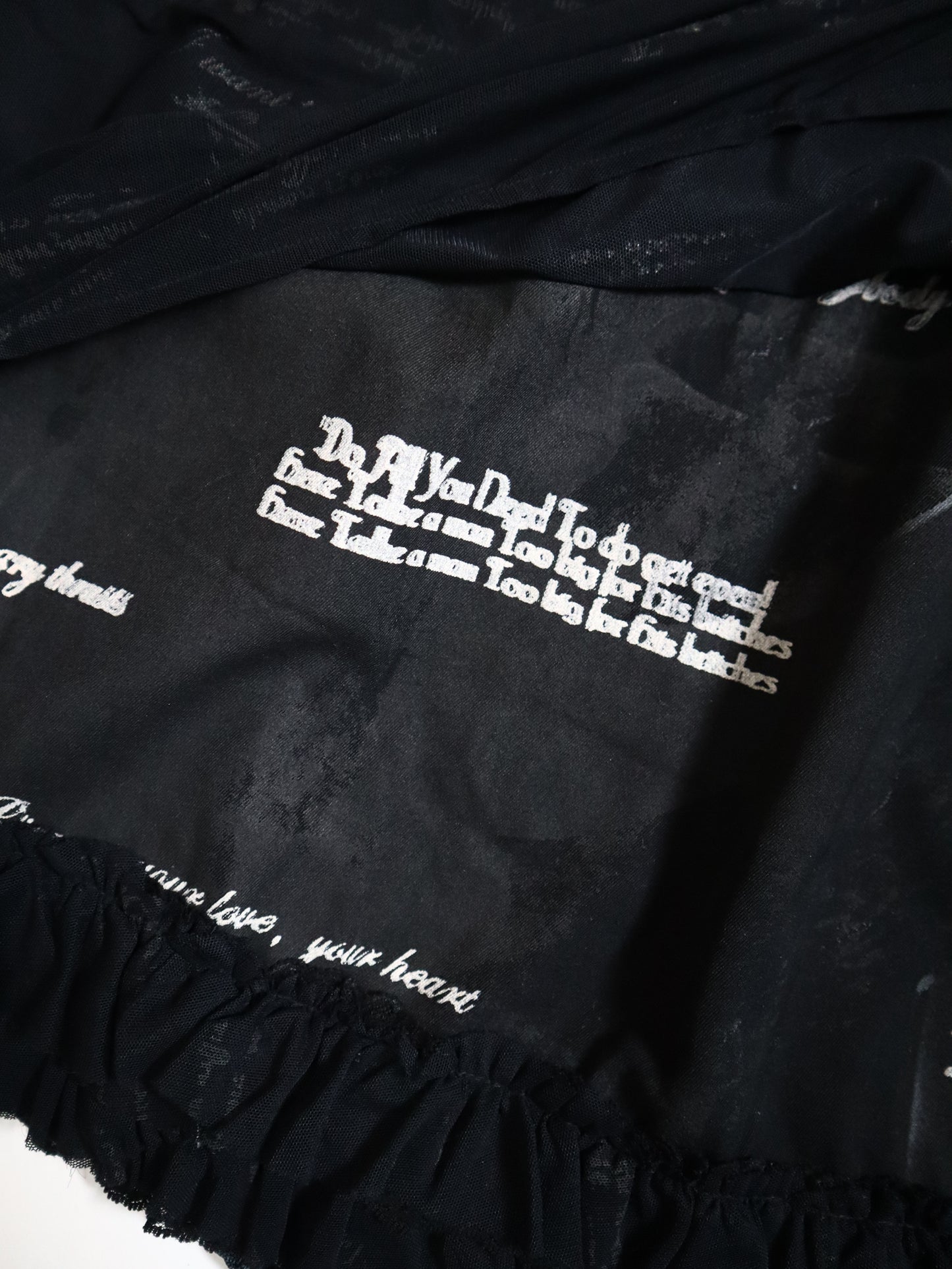 H.NAOTO BLOOD Wrap Script Skirt