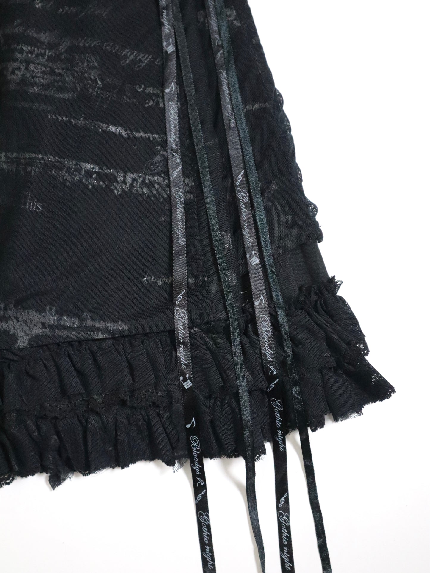 H.NAOTO BLOOD Wrap Script Skirt