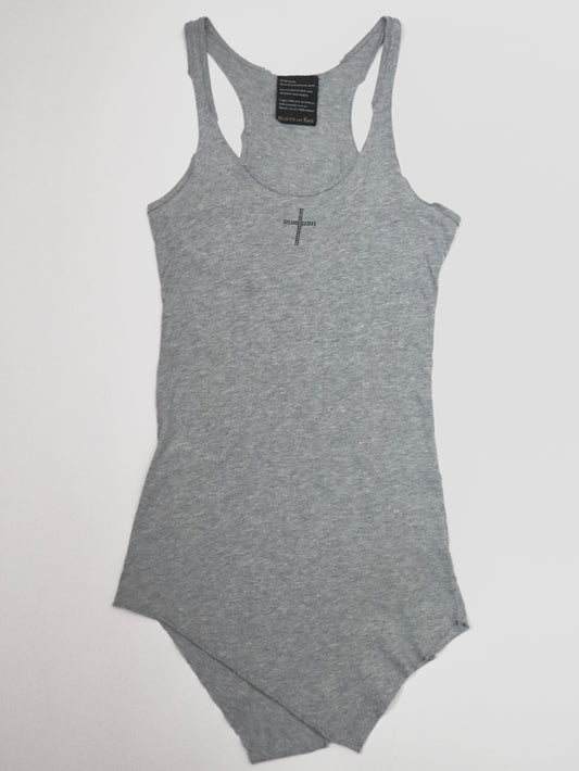 HEAVEN AND EARTH Raw Hem Asymmetrical Tank