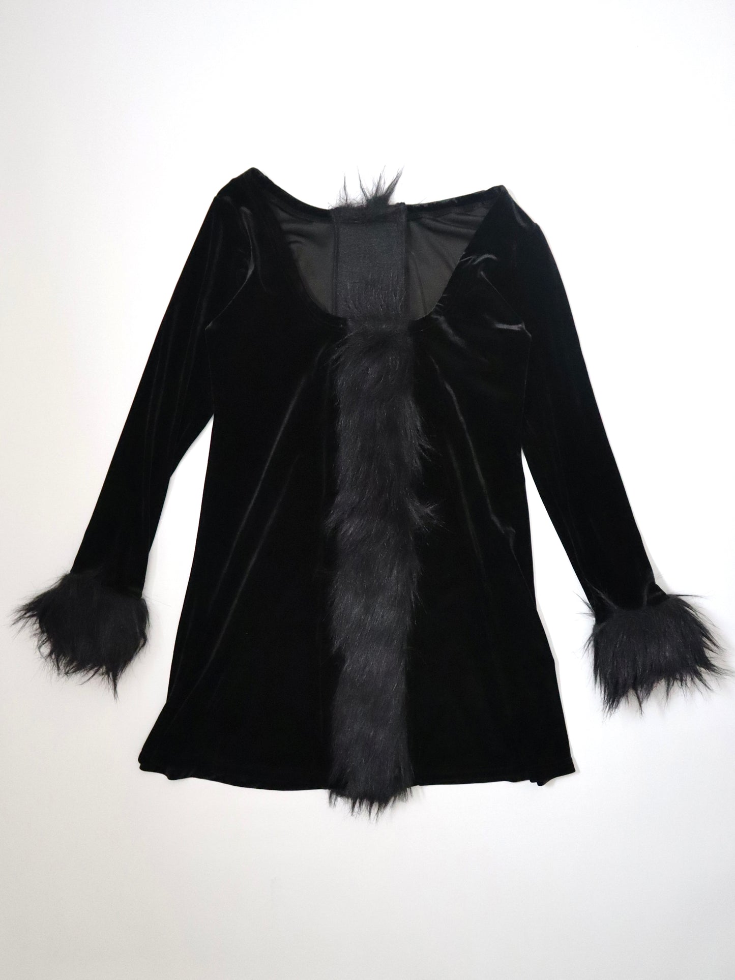 ALICE AUAA Velvet & Fur Dress