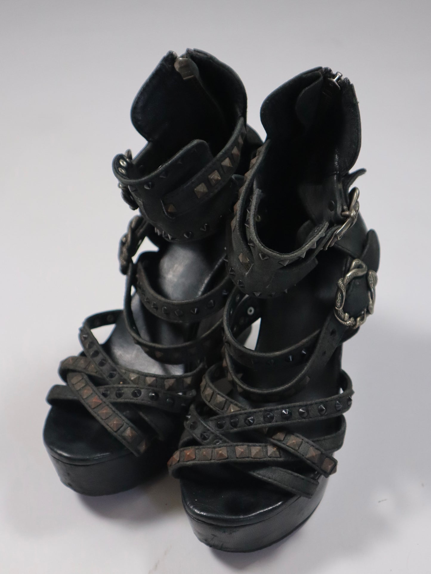 14TH ADDICTION Studded Wedge Sandals