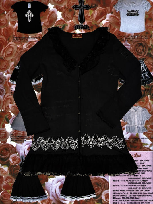 H.NAOTO BLOOD Corset & Lace Cardigan